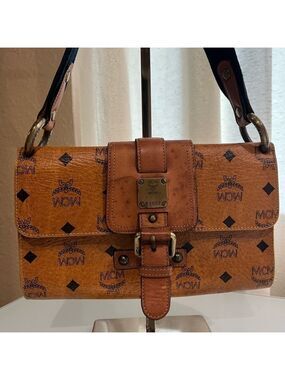 MCM VINTAGE COGNAC VISETOS SHOULDER BAG